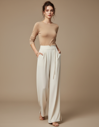 Pantalon Chinois Femme Taille Haute
