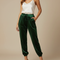Pantalon Chinois Velours Vert Émeraude Jogger Femme