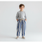 Pantalon Chinois Rayé Bleu Ample Coton Enfant Garçon - Marine