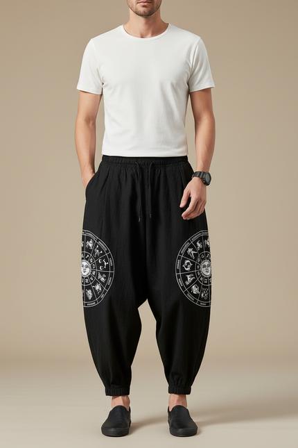 Pantalon Chinois Noir Ample Coton Constellation Homme