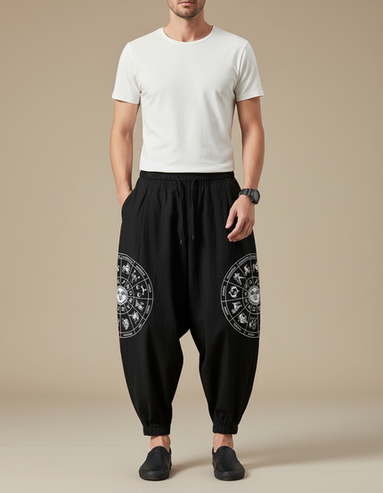 Pantalon Chinois Noir Ample Coton Constellation Homme