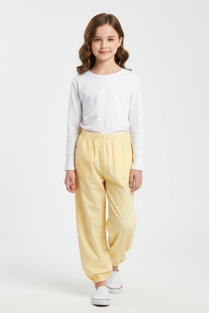 Pantalon Chinois Jaune Ample Coton Enfant