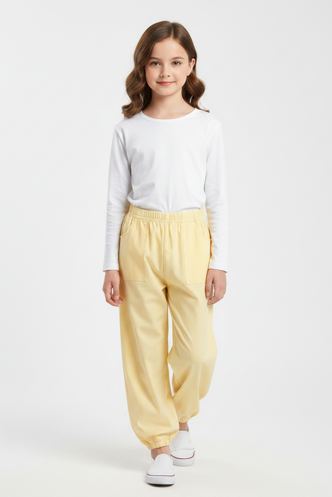 Pantalon Chinois Jaune Ample Coton Enfant