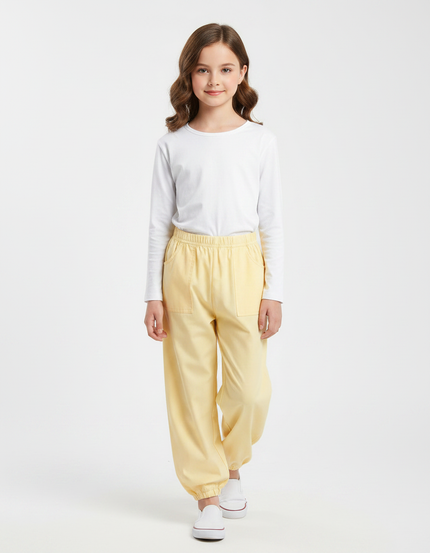 Pantalon Chinois Jaune Ample Coton Enfant