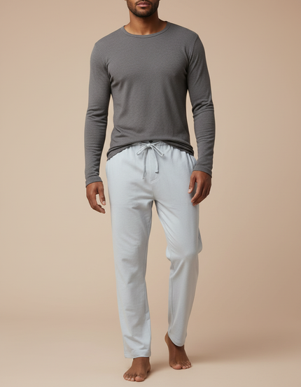 Pantalon Chinois Gris Clair Fluide Confortable Homme - Maille