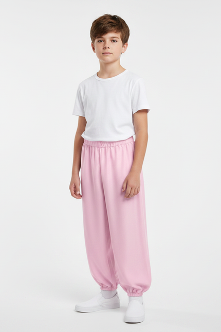 Pantalon Chinois Rose Fluide Ample Enfant - Molleton