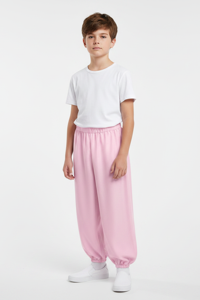 Pantalon Chinois Rose Fluide Ample Enfant - Molleton