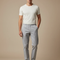 Pantalon Chinois Gris Coton Décontracté Droit Homme