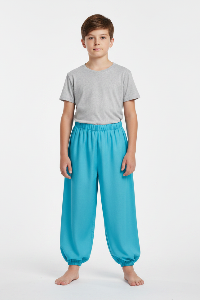 Pantalon Chinois Bleu Ciel Ample Bouffant Enfant - Viscose