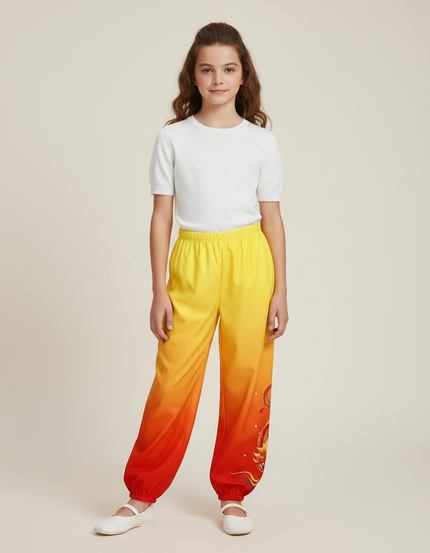 Pantalon Chinois Dégradé Ample Dragon Enfant - Multicolore Polyester