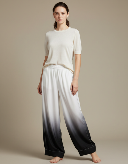 Pantalon Chinois Dégradé Fluide Ample Femme - Multicolore Satin