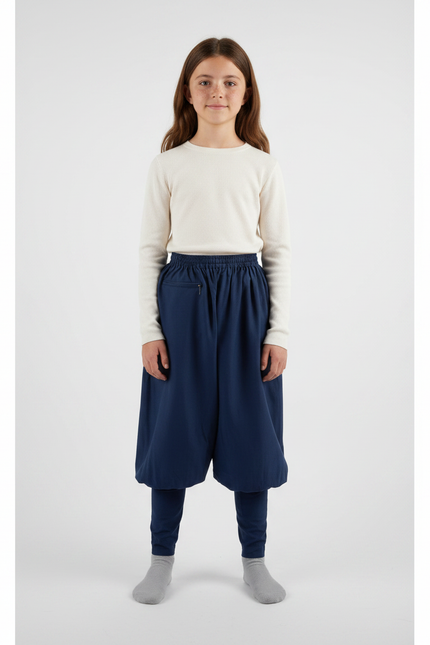 Pantalon Chinois Bleu Marine Ample Coton Enfant