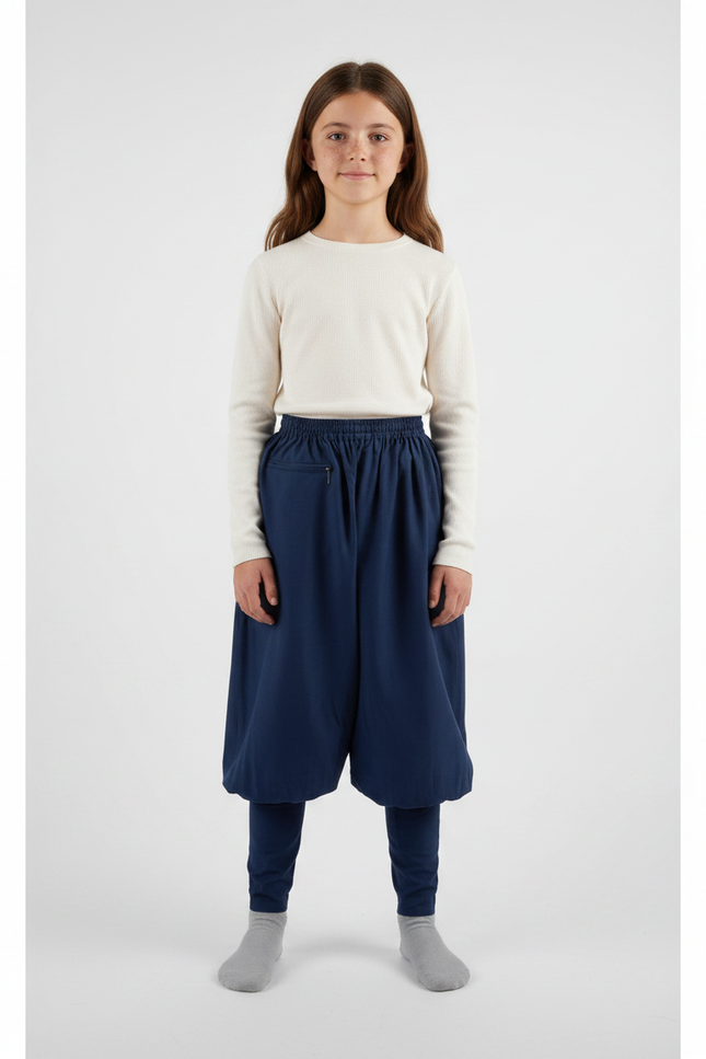 Pantalon Chinois Bleu Marine Ample Coton Enfant