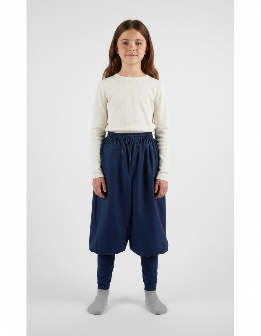 Pantalon Chinois Bleu Marine Ample Coton Enfant