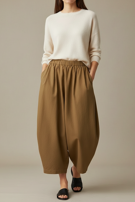Pantalon Chinois Pour Femme - Kaki Gabardine