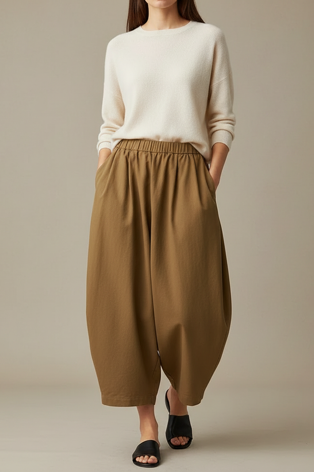 Pantalon Chinois Pour Femme - Kaki Gabardine