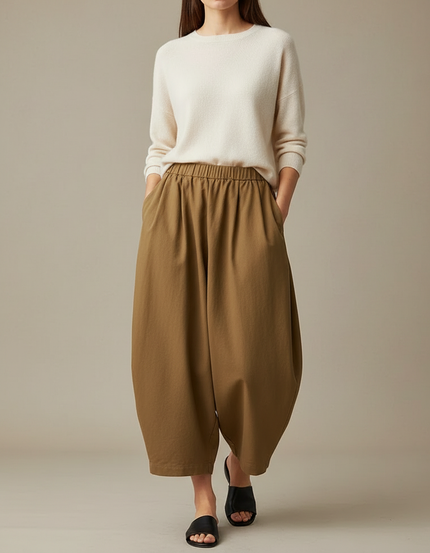 Pantalon Chinois Pour Femme - Kaki Gabardine