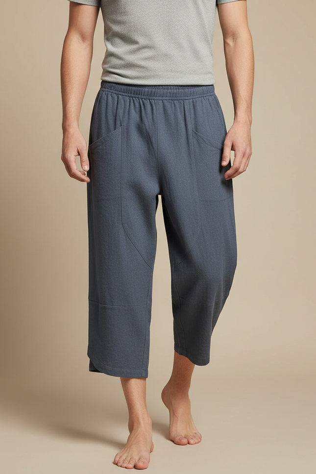 Pantalon Chinois Gris Décontracté Ample Homme - Coton