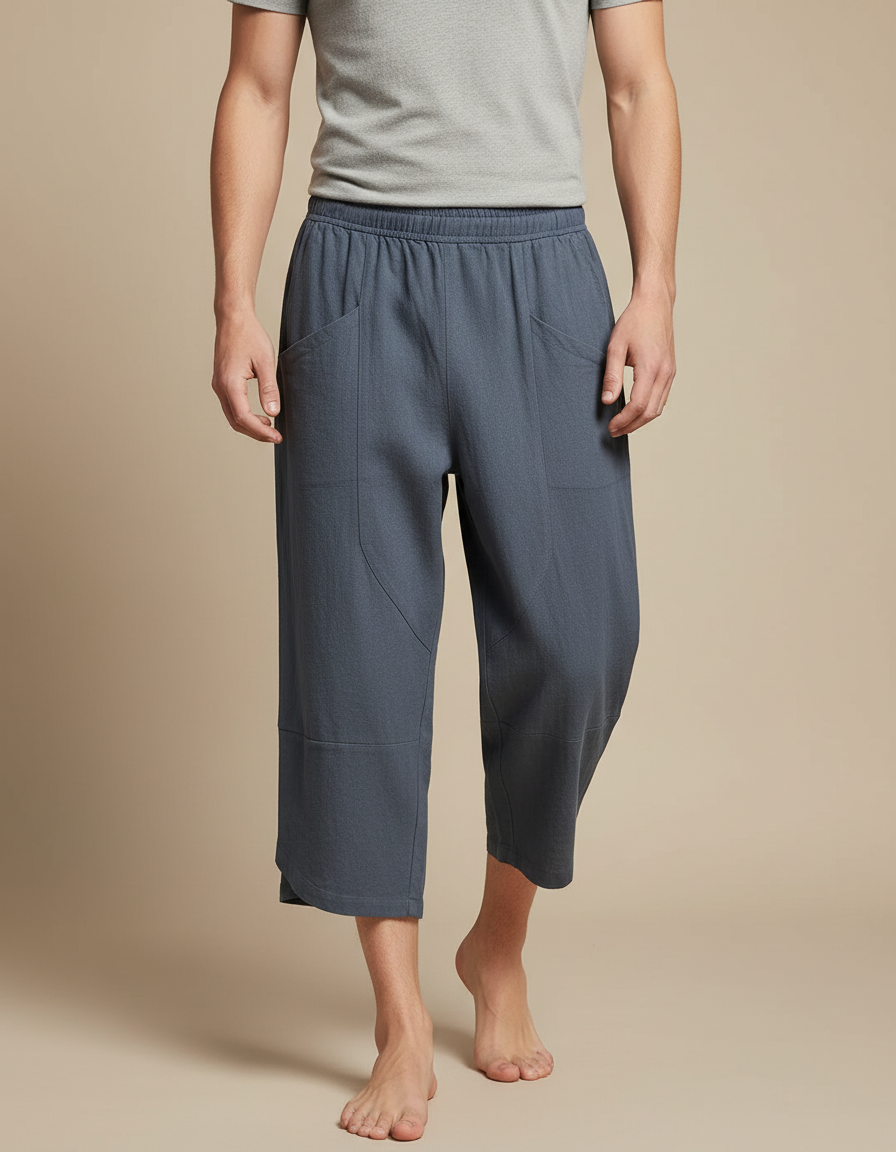 Pantalon Chinois Gris Décontracté Ample Homme - Coton