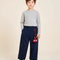 Pantalon Chinois Bleu Marine Ample Garçon Décontracté - Molleton