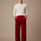 Pantalon Chinois Rouge Velours Ample Élégant Homme