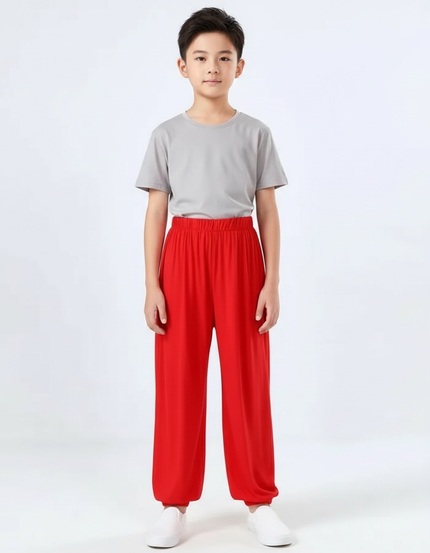 Pantalon Chinois Rouge Ample Fluide Enfant - Viscose