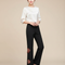 Pantalon Chinois Femme Noir Droit - Polyester