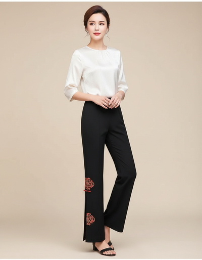 Pantalon Chinois Femme Droit