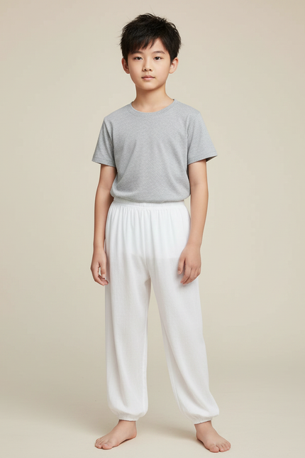 Pantalon Chinois Blanc Ample Coton Enfant