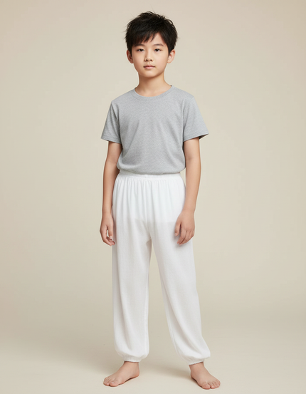 Pantalon Chinois Blanc Ample Coton Enfant