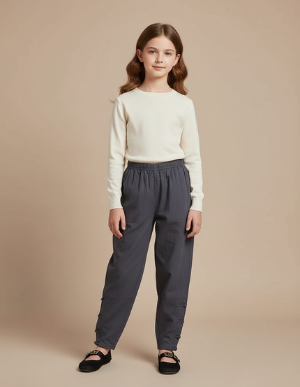 Pantalon Chinois Gris Ample Coton Enfant