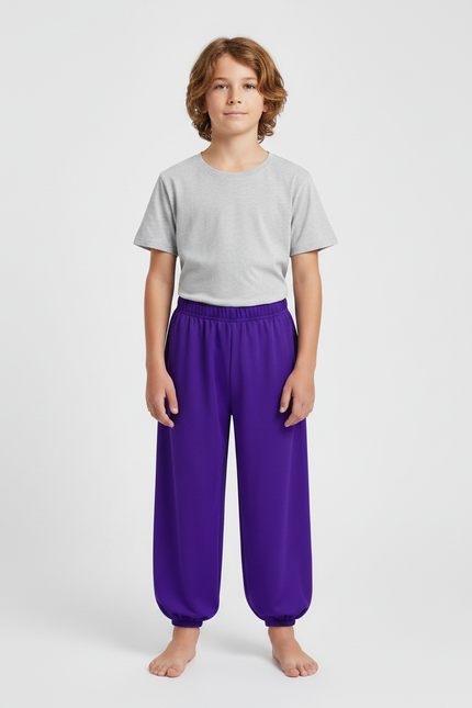 Pantalon Chinois Violet Ample Fluide Enfant - Molleton