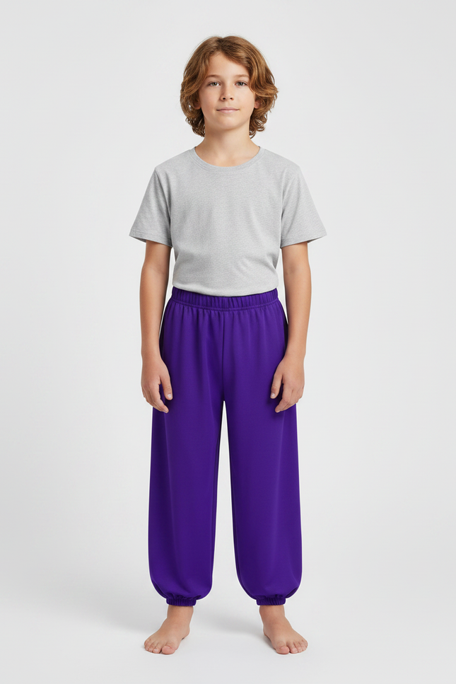 Pantalon Chinois Violet Ample Fluide Enfant - Molleton
