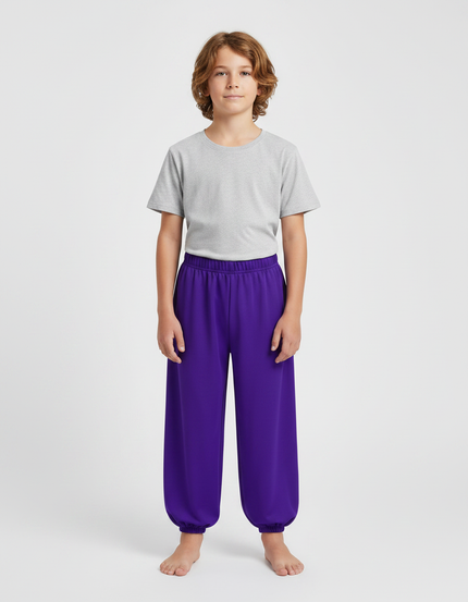 Pantalon Chinois Violet Ample Fluide Enfant - Molleton