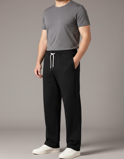 Pantalon Chinois Homme Noir Droit - Molleton