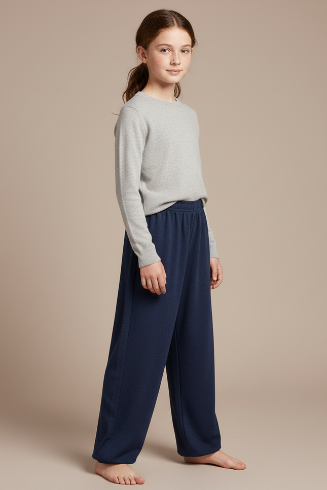 Pantalon Chinois Bleu Marine Ample Molleton Enfant