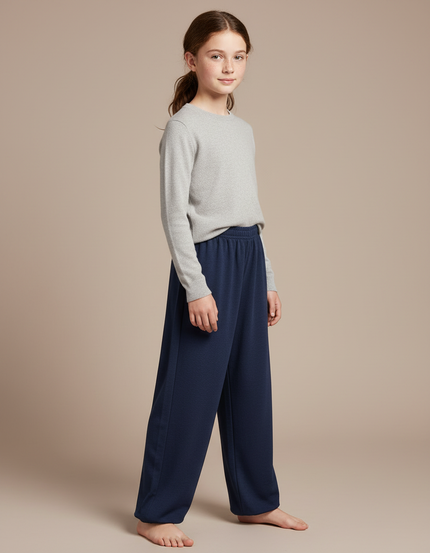 Pantalon Chinois Bleu Marine Ample Molleton Enfant