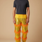 Pantalon Chinois Scintillant Doré Fourrure Orange Homme - Polyester
