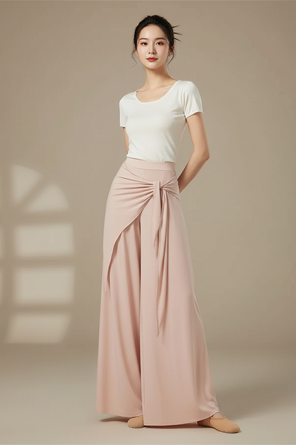 Pantalon Chinois Rose Fluide Ample Élégant Femme - Viscose
