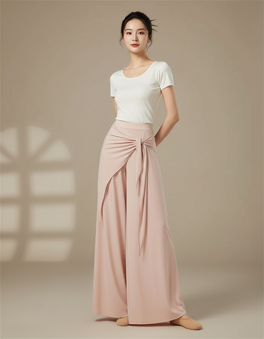 Pantalon Chinois Rose Fluide Ample Élégant Femme - Viscose