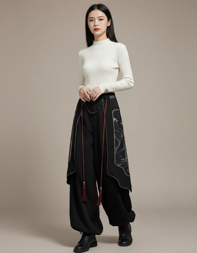 Pantalon Chinois Femme Noir