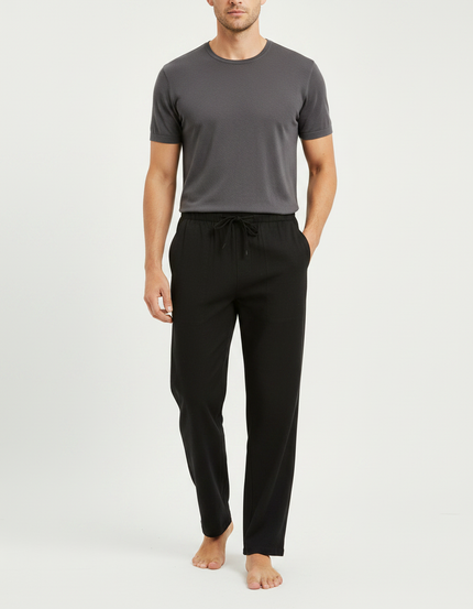 Pantalon Chinois Homme Noir Avec Cordon - Maille