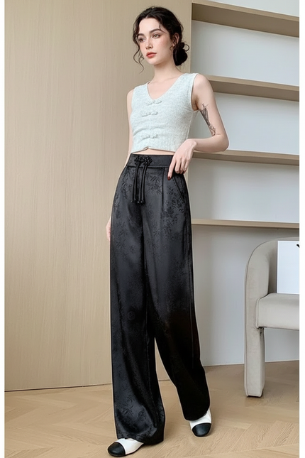 Veste Et Pantalon Chinois - Noir Satin