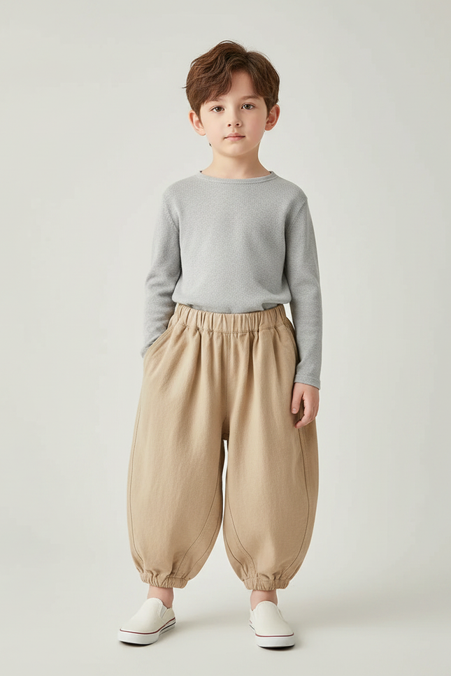 Pantalon Chinois Beige Harem Ample Coton Enfant