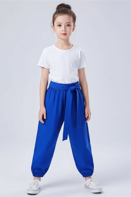 Pantalon Chinois Bleu Ample Fluide Enfant - Viscose