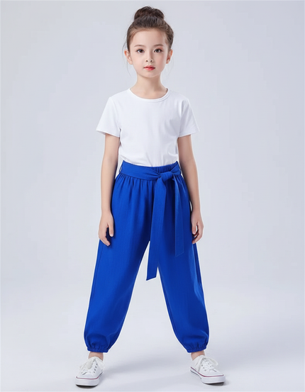 Pantalon Chinois Bleu Ample Fluide Enfant - Viscose