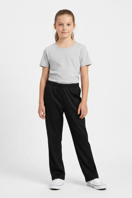 Pantalon Chinois Noir Côtelé Ample Fille - Cordé