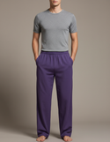 Pantalon Chinois Violet Ample Coton Confortable Unisexe - Molleton