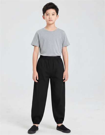 Pantalon Chinois Noir Ample Coton Enfant Sport