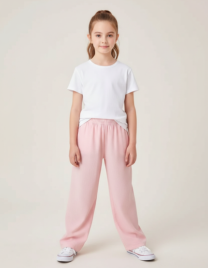 Pantalon Chinois Rose Ample Décontracté Enfant - Molleton